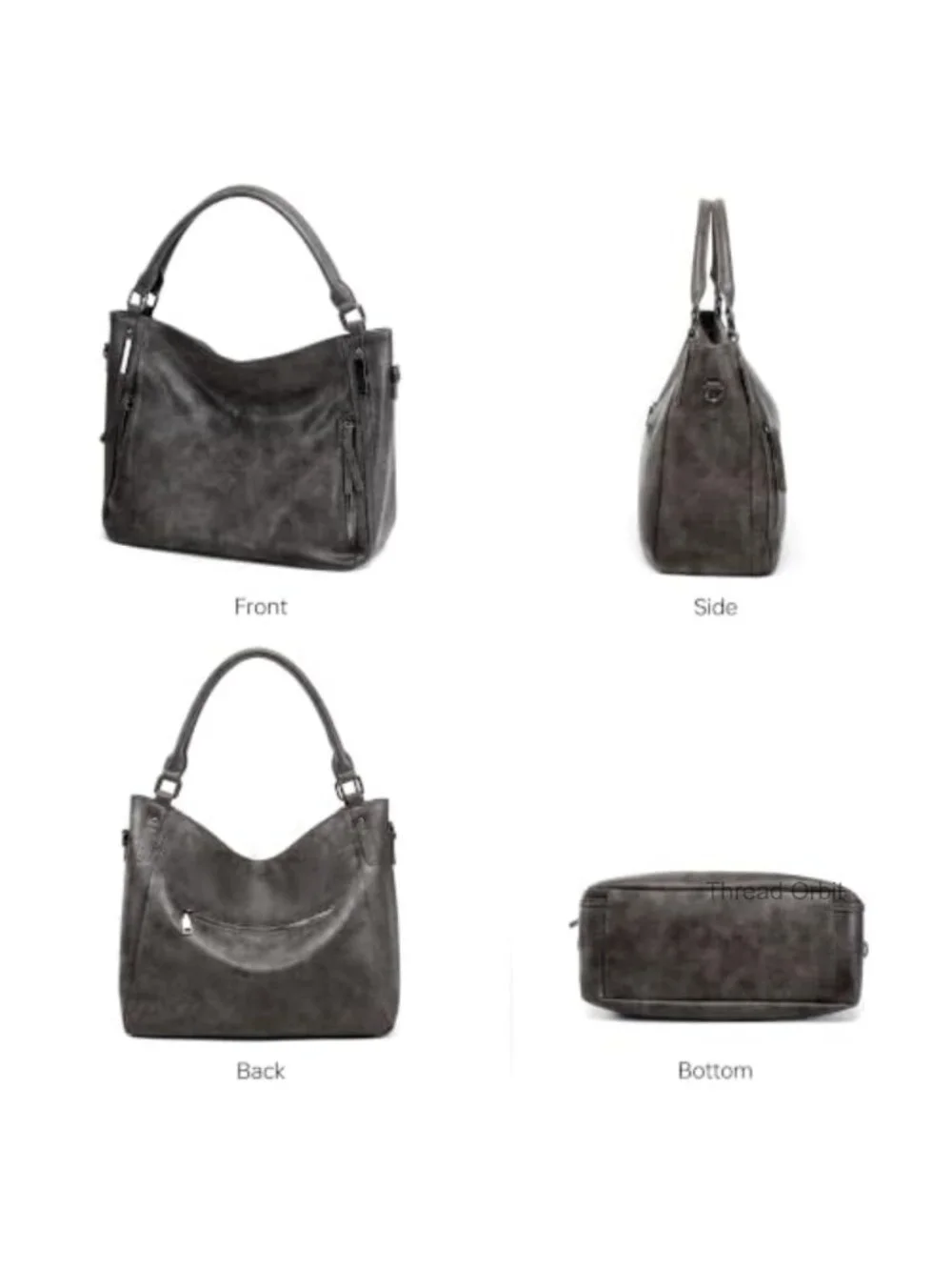 Women's Large Vegan Leather Hobo Tote Crossbody Bag with Wristlet Wallet